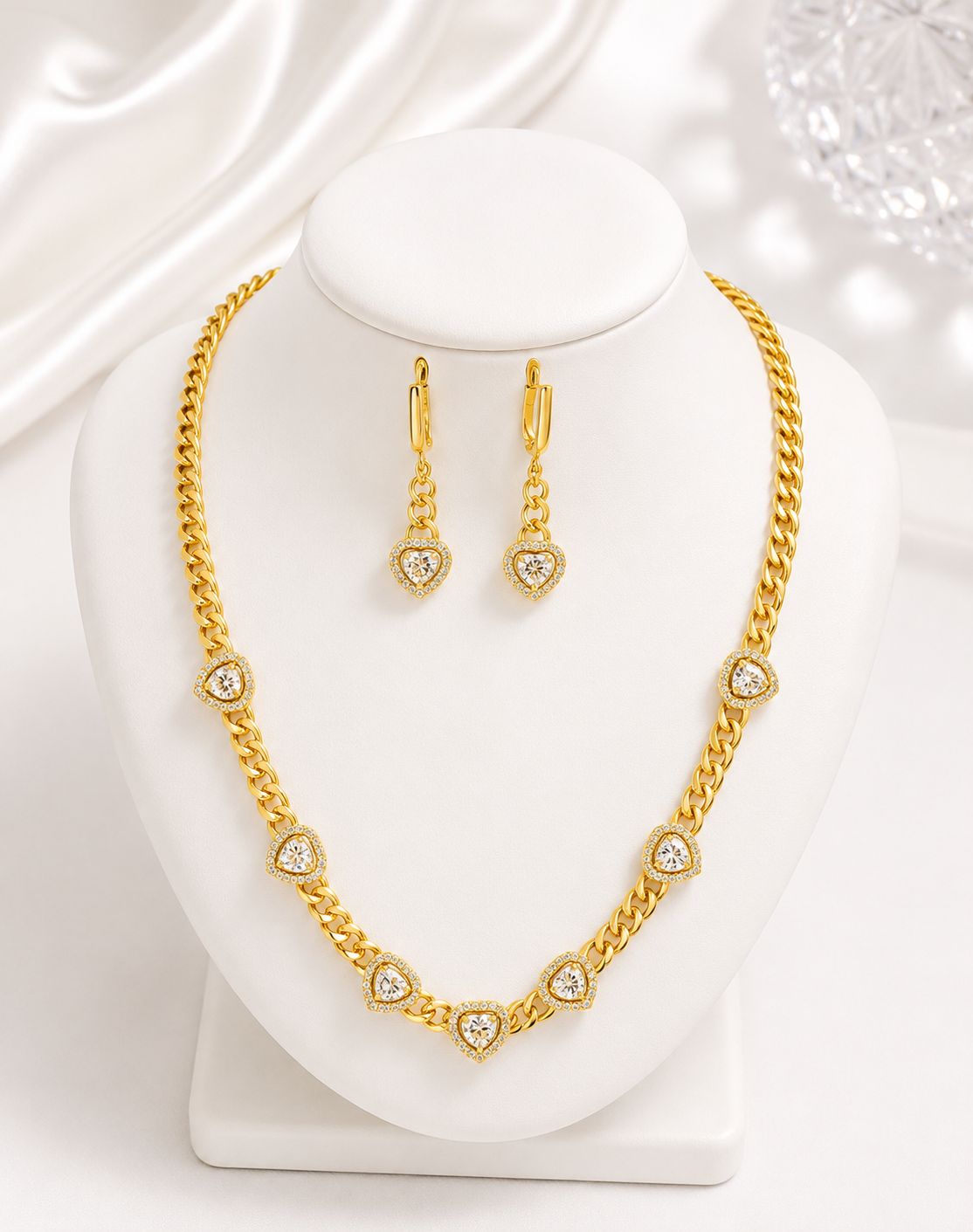 Set de Corazones Con Zirconia