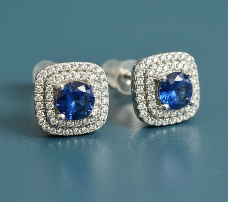 Set Elegancia Azul con Baño de Plata