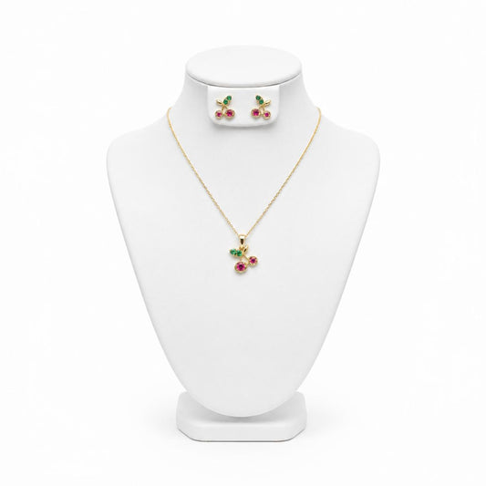 Set Cherry Oro laminado 14k