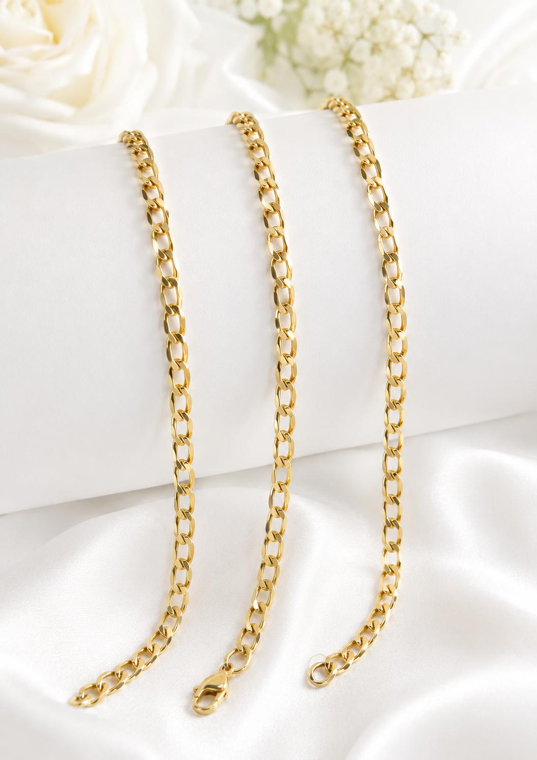 Cadena estilo cubana Oro laminado 14k