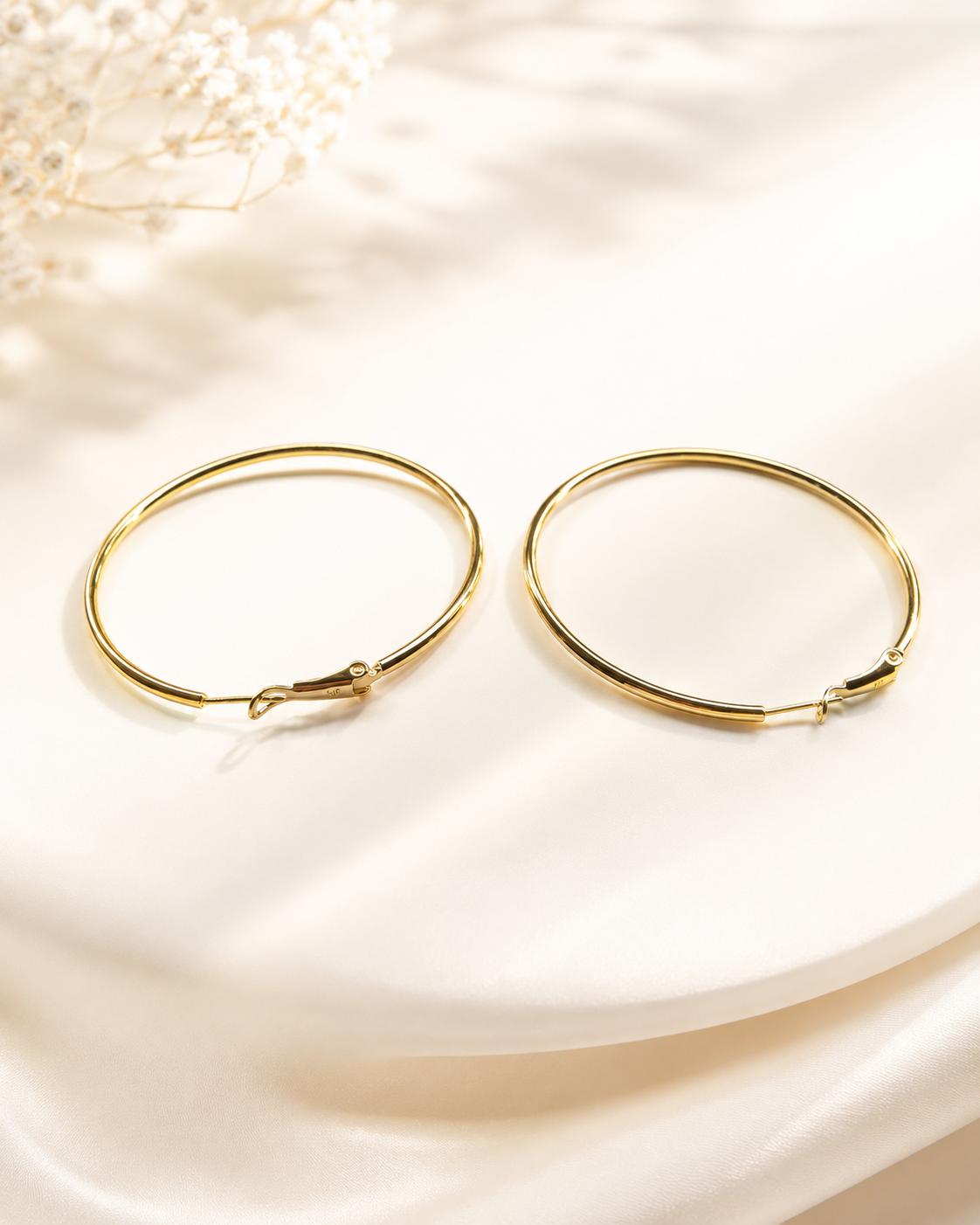 Argollas Grandes Clásicas Laminado 14K