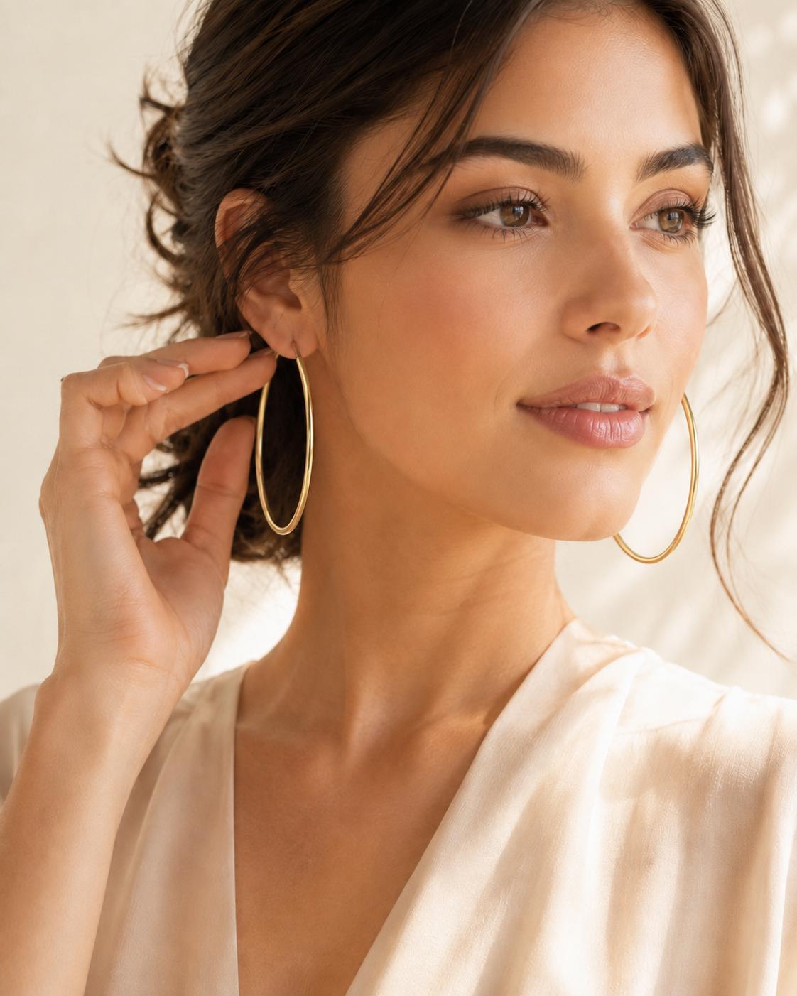 Argollas Grandes Clásicas Laminado 14K